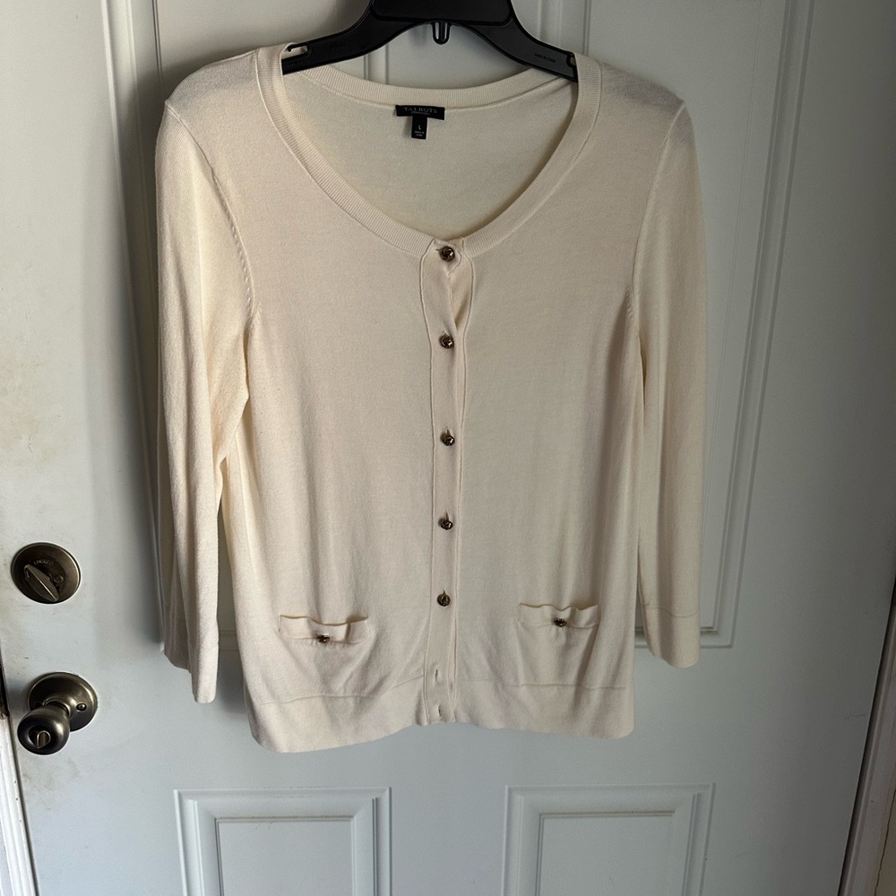 Cream Cardigan with Button Details
